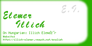 elemer illich business card